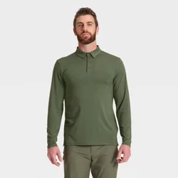 Men's Long Sleeve Soft Stretch Polo Shirt - All In Motion™ Green XXL