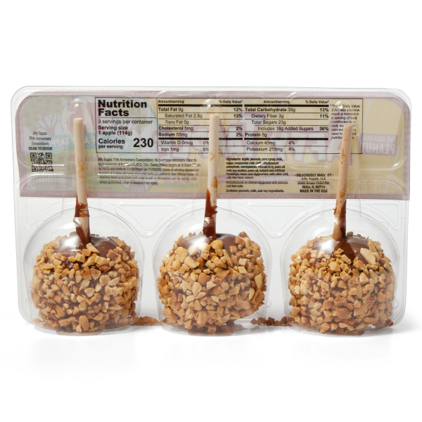 slide 3 of 5, Affy Tapple Caramel Apples with Nuts, 3 ct, 3 ct