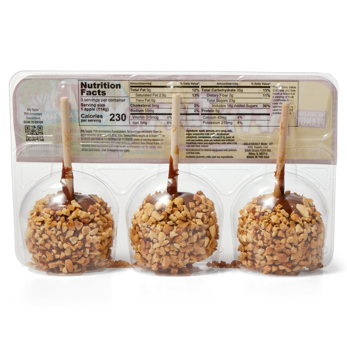 slide 4 of 5, Affy Tapple Caramel Apples with Nuts, 3 ct, 3 ct