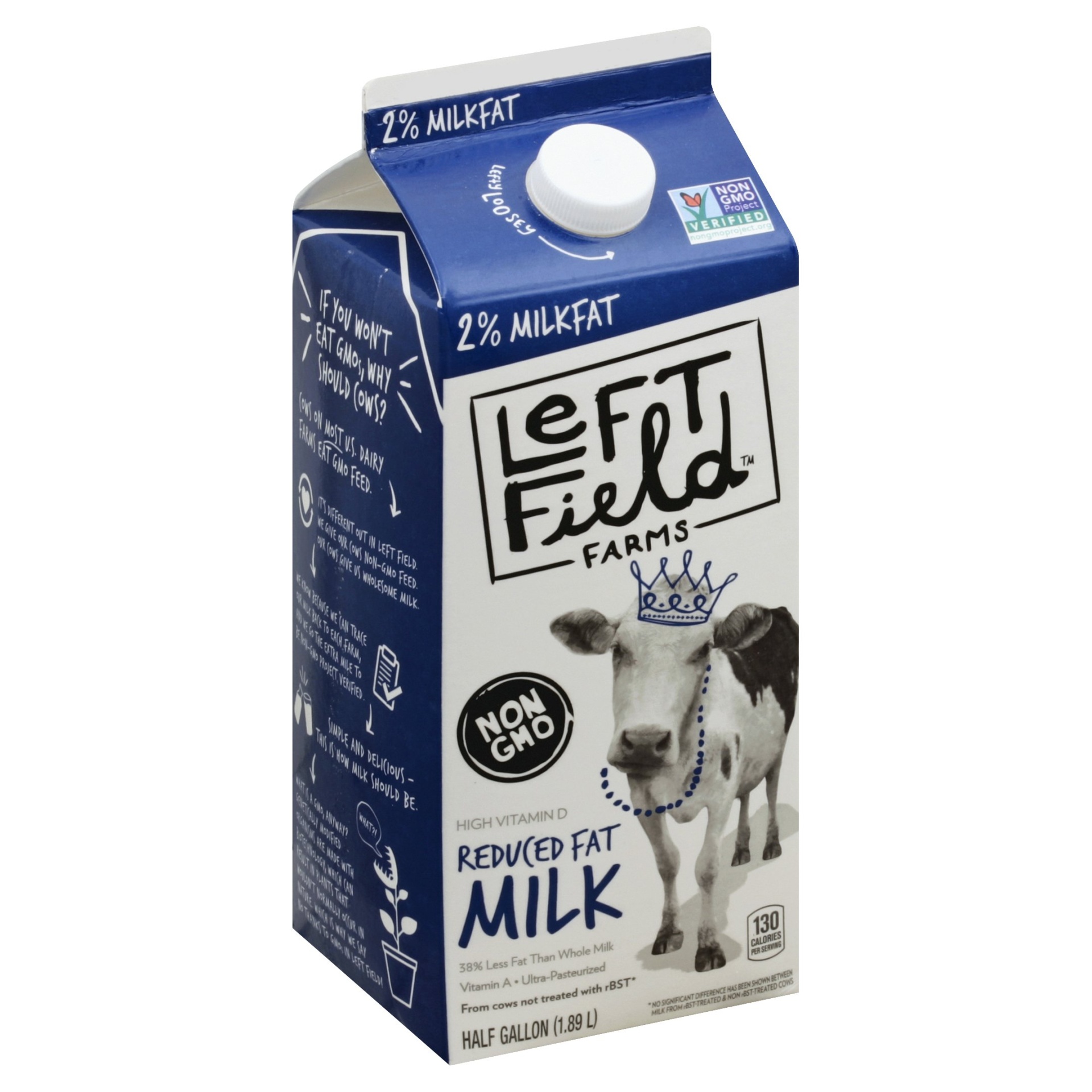 slide 1 of 1, Left Field Farms Reduced Fat Milk, 64 fl oz