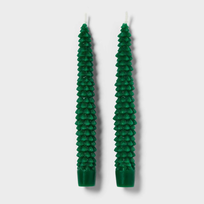 slide 3 of 3, 2pk Tree Taper Candle Set - Threshold™, 2 ct