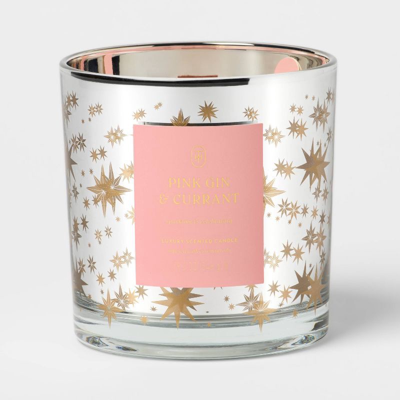 slide 1 of 4, Wooden Wick Pink Gin and Currant Jar Candle 19.3oz - Threshold™, 19.3 oz