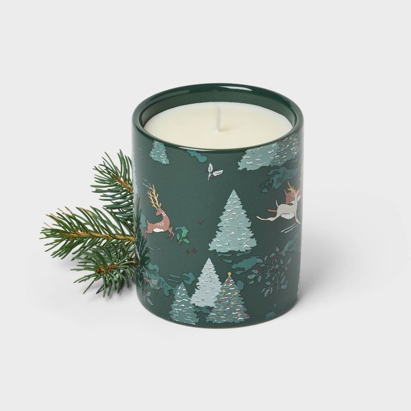 slide 3 of 4, Printed Ceramic Forest Fir Jar Candle 12.3oz - Threshold™, 12.3 oz