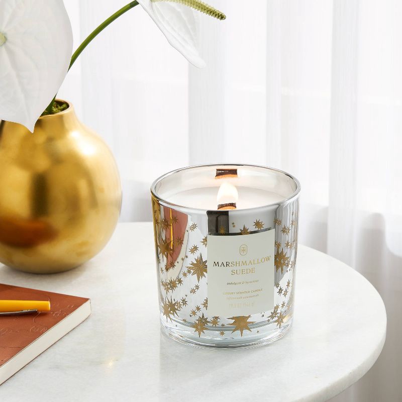 slide 2 of 4, Wooden Wick Marshmallow Suede Jar Candle 19.3oz - Threshold™, 19.3 oz