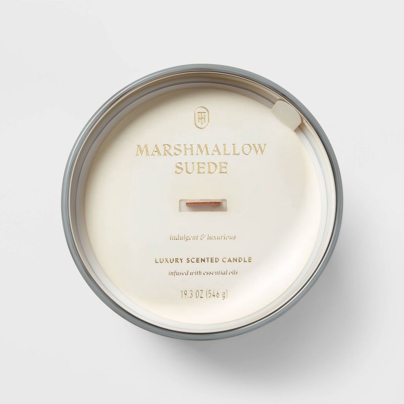 slide 4 of 4, Wooden Wick Marshmallow Suede Jar Candle 19.3oz - Threshold™, 19.3 oz