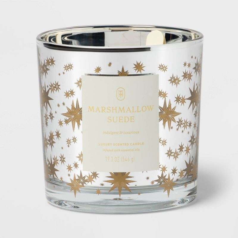 slide 1 of 4, Wooden Wick Marshmallow Suede Jar Candle 19.3oz - Threshold™, 19.3 oz