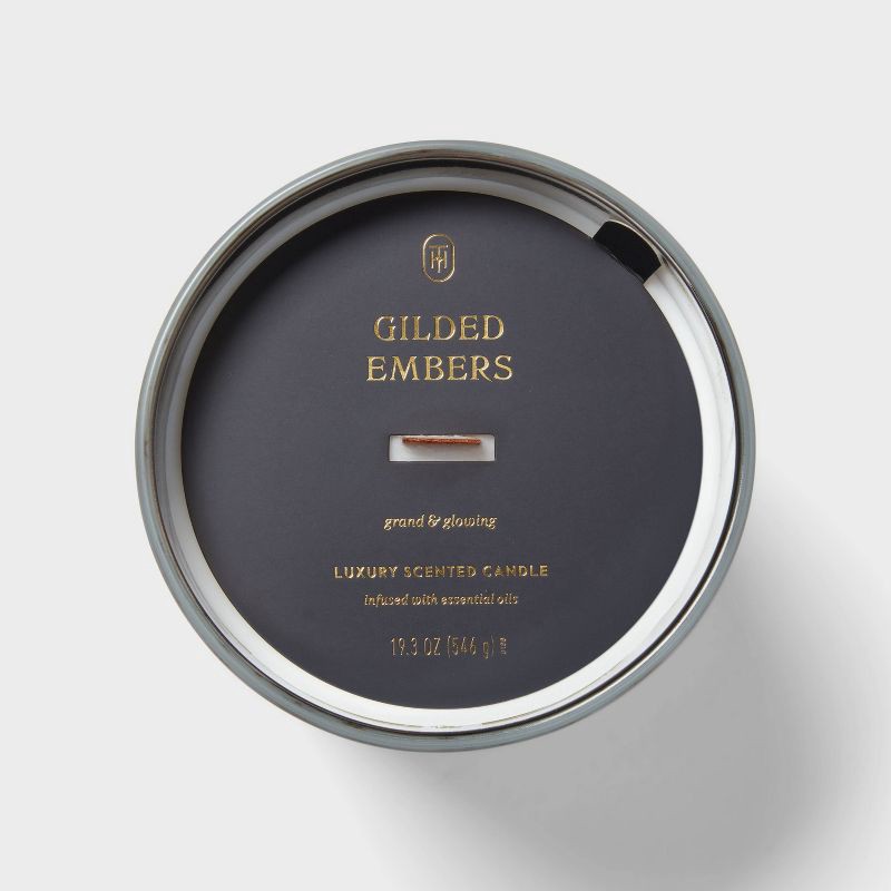 slide 4 of 4, Wooden Wick Gilded Embers Jar Candle 19.3oz - Threshold™, 19.3 oz