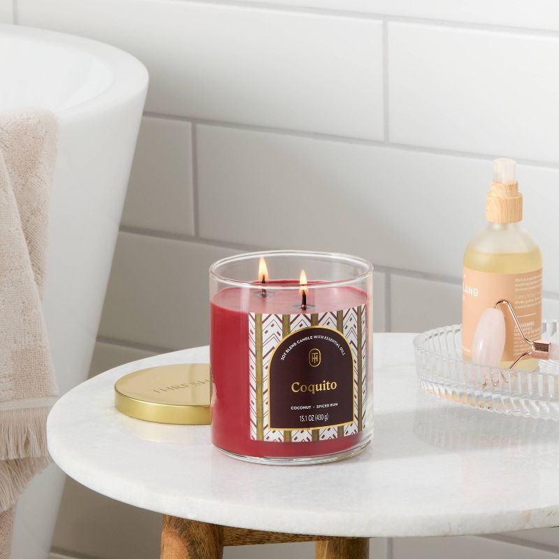 slide 2 of 3, 2 Wick Lidded Coquito Jar Candle 15.1oz - Threshold™, 15.1 oz