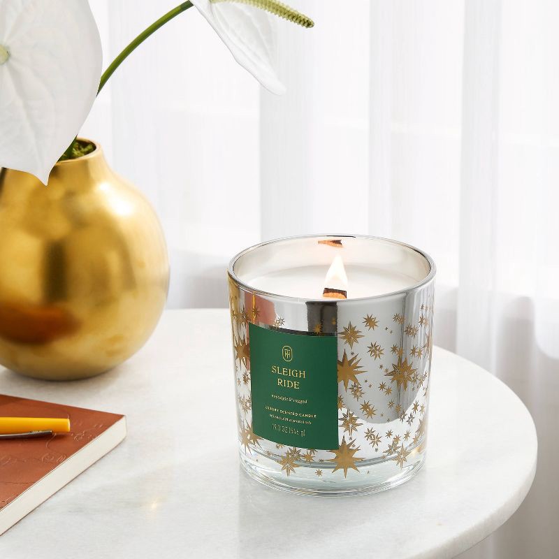 slide 2 of 4, Wooden Wick Sleigh Ride Jar Candle 19.3oz - Threshold™, 19.3 oz