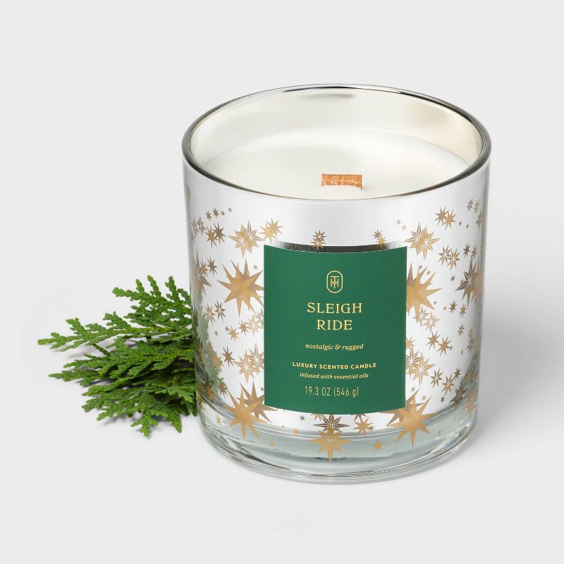 slide 3 of 4, Wooden Wick Sleigh Ride Jar Candle 19.3oz - Threshold™, 19.3 oz