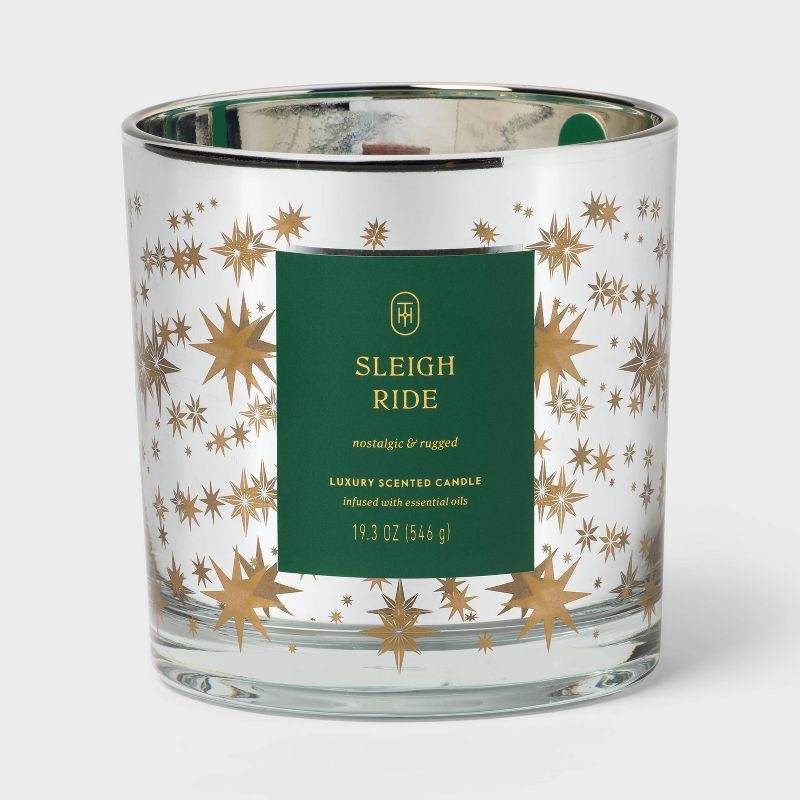 slide 1 of 4, Wooden Wick Sleigh Ride Jar Candle 19.3oz - Threshold™, 19.3 oz