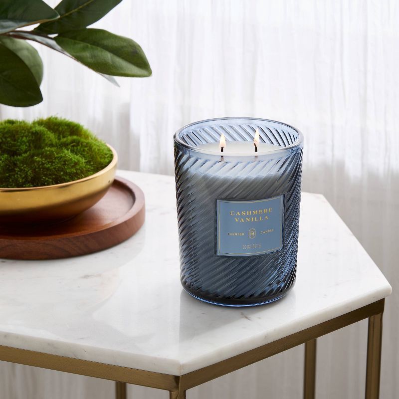 slide 2 of 4, Swirled Glass Cashmere Vanilla Jar Candle 20oz - Threshold™, 20 oz