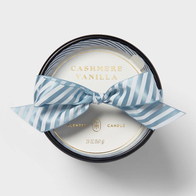 slide 4 of 4, Swirled Glass Cashmere Vanilla Jar Candle 20oz - Threshold™, 20 oz