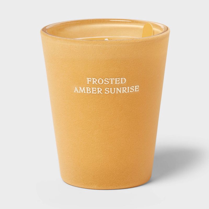 slide 1 of 4, Velvet Frosted Amber Sunrise Jar Candle 12.6oz - Threshold™, 12.6 oz