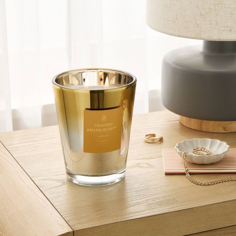 slide 2 of 4, 20oz Jar Candle Frosted Amber Sunrise - Threshold™, 20 oz