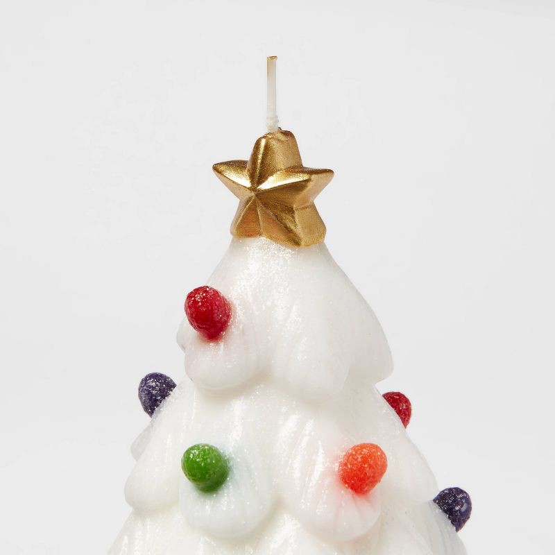 slide 3 of 3, Snow Covered Gumdrop Holiday Tree Wax Figural Candle - Threshold™, 1 ct