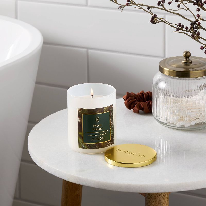 slide 2 of 3, Lidded Glass Fresh Fraser Jar Candle 10oz - Threshold™, 10 oz