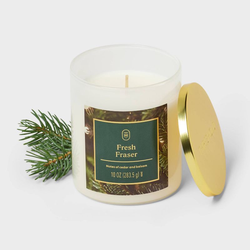 slide 3 of 3, Lidded Glass Fresh Fraser Jar Candle 10oz - Threshold™, 10 oz
