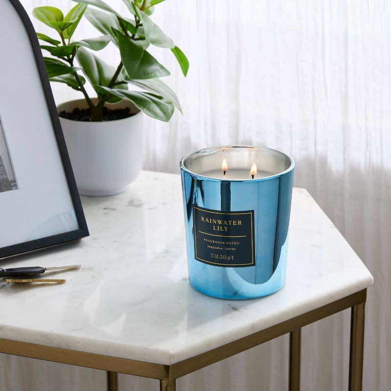 slide 2 of 4, Rainwater Lily Jar Candle 12oz - Threshold™, 12 oz