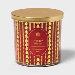 2 Wick Lidded Holiday Hearth Jar Candle 12oz - Threshold™