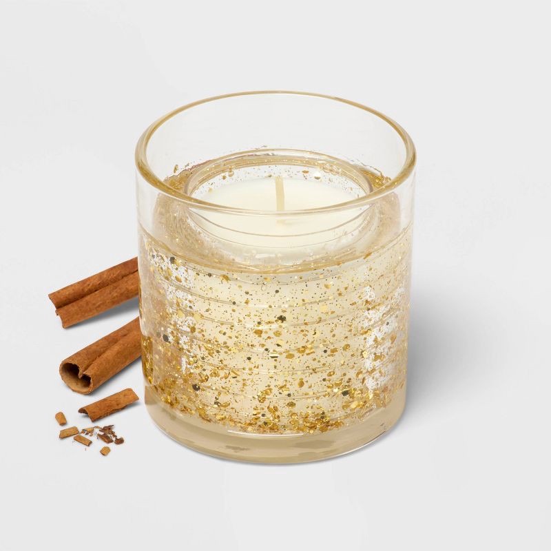 slide 3 of 4, Gel LED Holiday Hearth Jar Candle 2.5oz - Threshold™, 2.5 oz