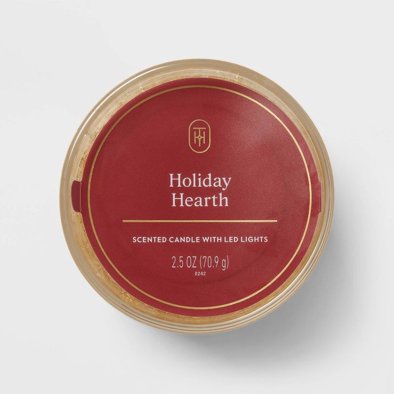 slide 4 of 4, Gel LED Holiday Hearth Jar Candle 2.5oz - Threshold™, 2.5 oz