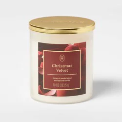 Lidded Glass Christmas Velvet Jar Candle 10oz - Threshold™