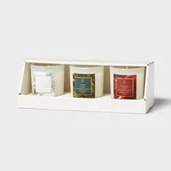 3pk Candle Giftset - Sugared Pine Needles - Fresh Fraser - Christmas Velvet - Threshold™