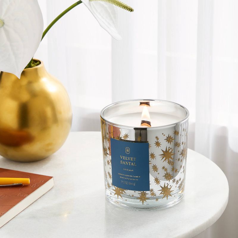 slide 2 of 4, Wooden Wick Velvet Santal Jar Candle 19.3oz- Threshold™, 19.3 oz