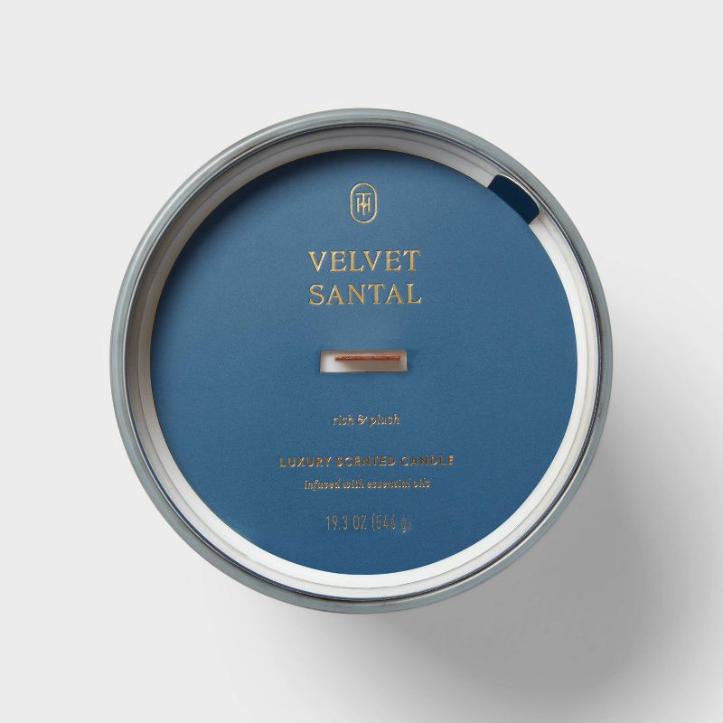 slide 4 of 4, Wooden Wick Velvet Santal Jar Candle 19.3oz- Threshold™, 19.3 oz