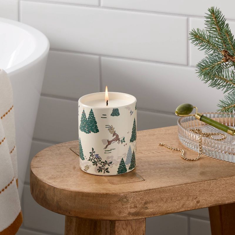 slide 2 of 4, Printed Ceramic Apple Cinnamon Joy Jar Candle 12.3oz - Threshold™, 12.3 oz