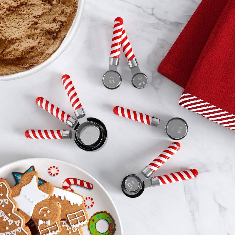 slide 2 of 3, 8pc Christmas Figural Candy Cane Measuring Spoons - Wondershop™, 8 ct