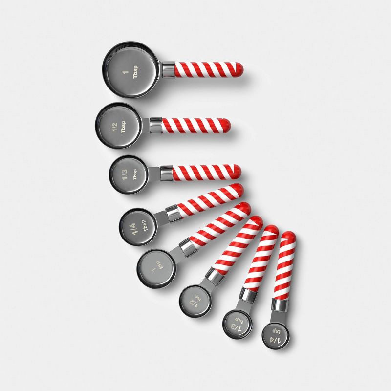 slide 1 of 3, 8pc Christmas Figural Candy Cane Measuring Spoons - Wondershop™, 8 ct