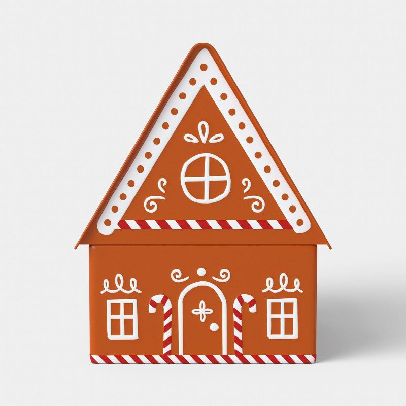 slide 1 of 4, Small Christmas Gingerbread House Tin Gift Box - Wondershop™, 1 ct