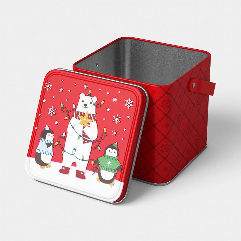 slide 3 of 3, Christmas Penguin/Bear Tin Gift Box - Wondershop™, 1 ct