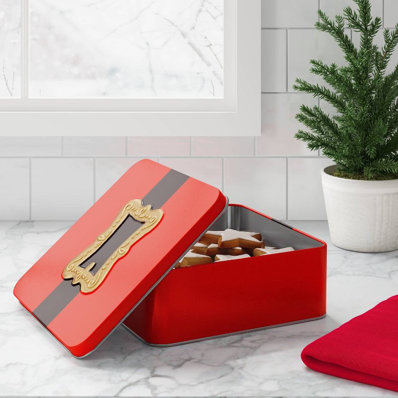 slide 2 of 3, Christmas Santa Belt Tin Gift Box- Wondershop™, 1 ct