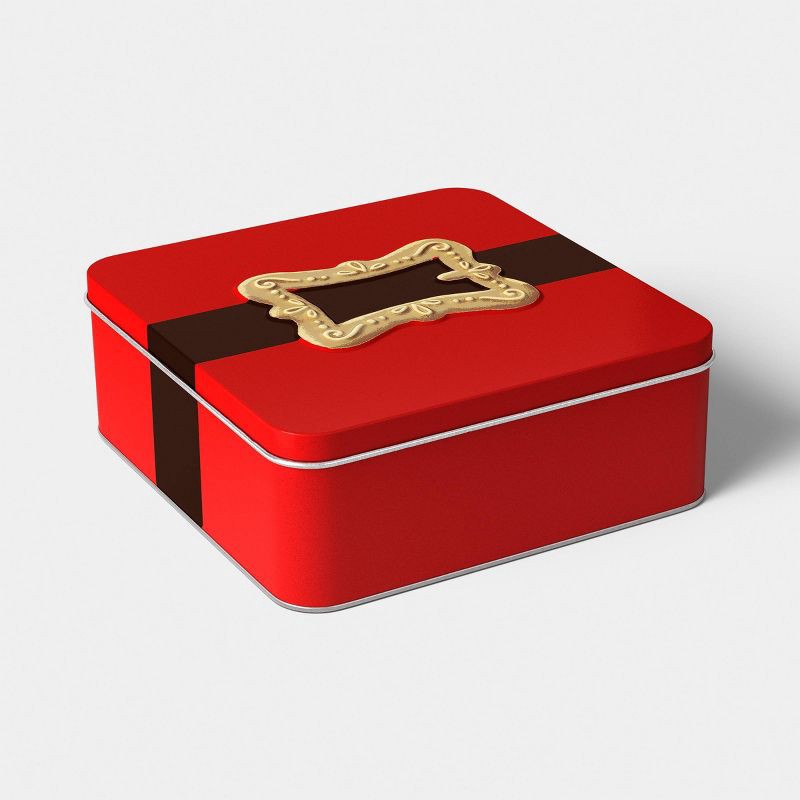 slide 1 of 3, Christmas Santa Belt Tin Gift Box- Wondershop™, 1 ct