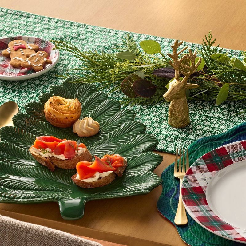 slide 2 of 3, Stoneware Trees Figural Serving Platter - Threshold™, 1 ct