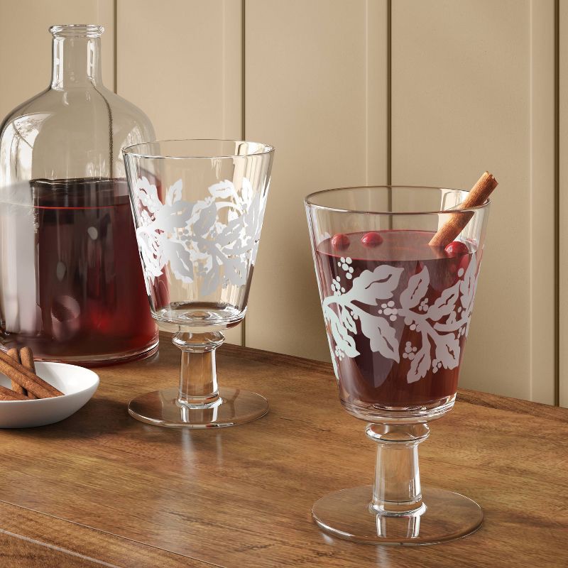 slide 2 of 3, 11.1 fl oz Holly Berry Wine Glass - Threshold™, 11.1 fl oz