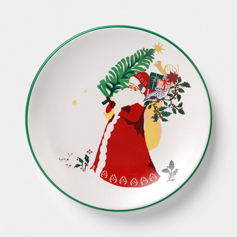 slide 1 of 3, 6" Stoneware Santa Appetizer Plate - Threshold™, 1 ct