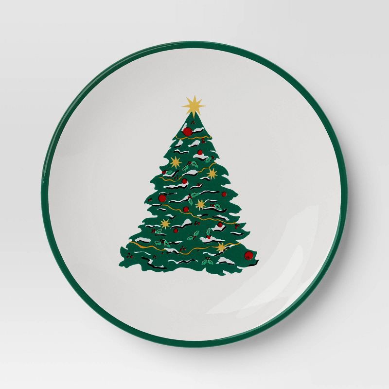 slide 3 of 3, 6" Stoneware Tree Appetizer Plate - Threshold™, 1 ct