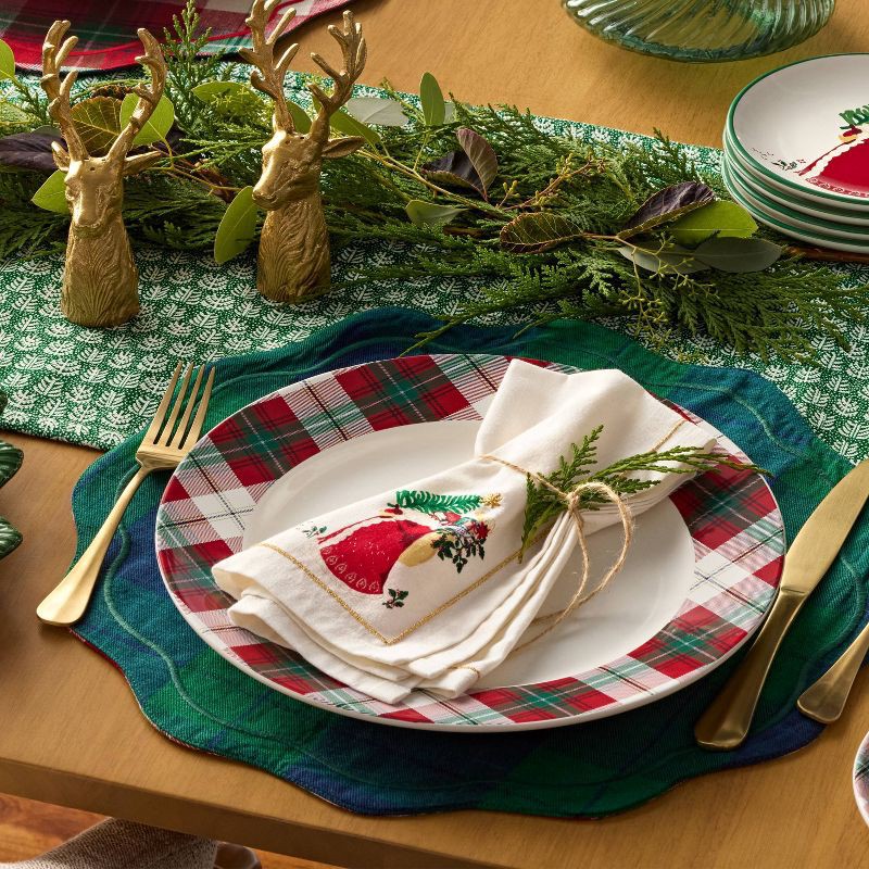 slide 2 of 3, 10.8" Stoneware Plaid Dinner Plate - Threshold™, 1 ct