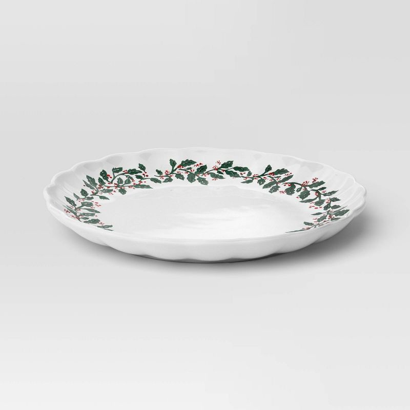 slide 3 of 3, 10.3" Stoneware Holly Berry Dinner Plate - Threshold™, 1 ct