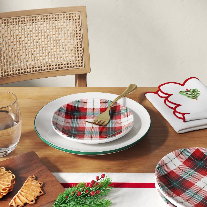 slide 2 of 3, 6" Stoneware Plaid Appetizer Plate - Threshold™, 1 ct