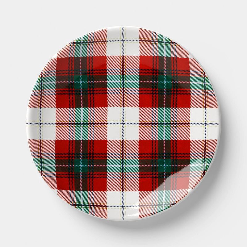 slide 1 of 3, 6" Stoneware Plaid Appetizer Plate - Threshold™, 1 ct