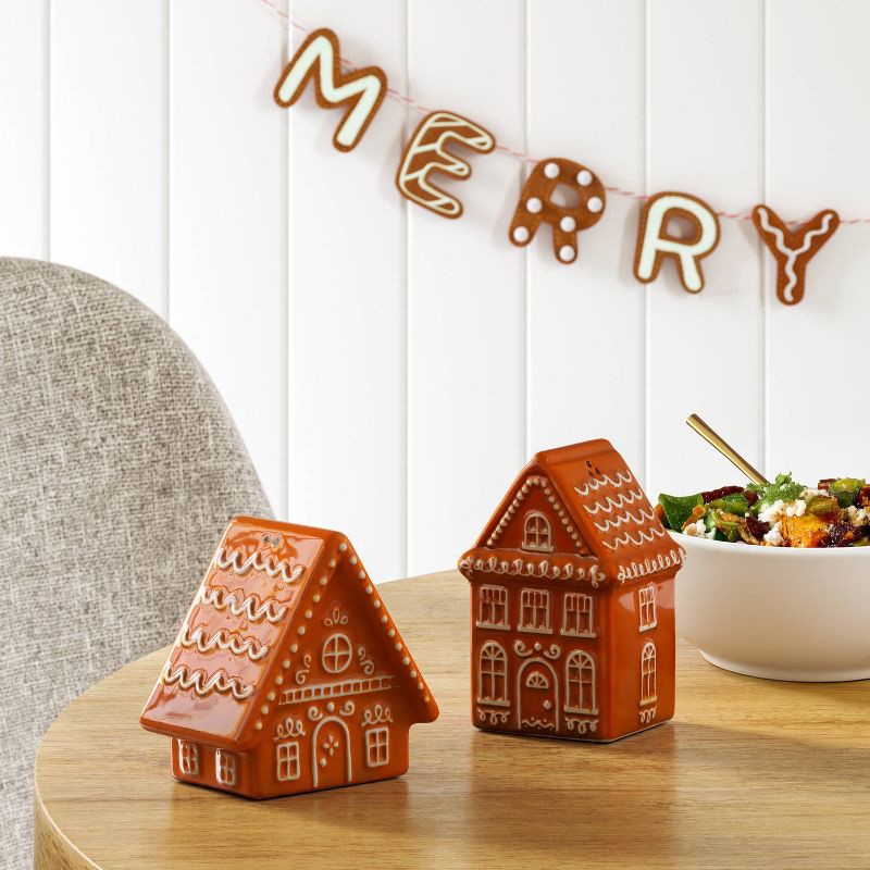 slide 2 of 4, Christmas Gingerbread House Stoneware Pepper and Salt Shaker - Wondershop™, 1 ct