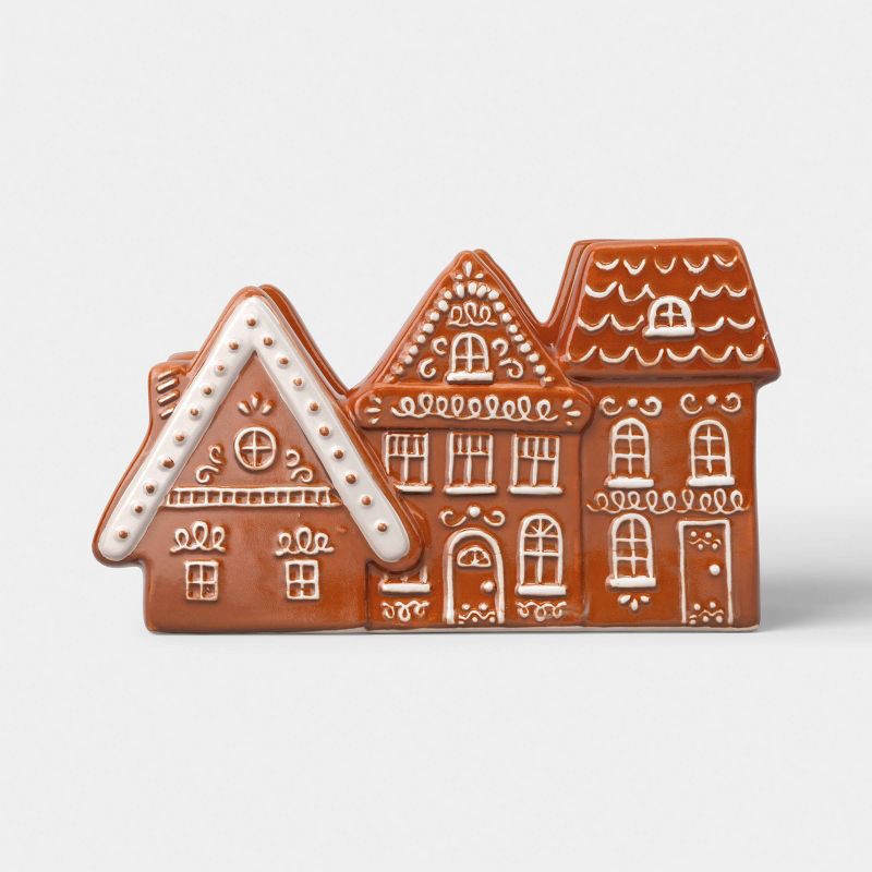 slide 3 of 3, Christmas Gingerbread House Stoneware Napkin Holder - Wondershop™, 1 ct