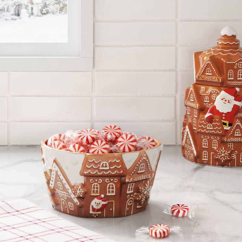 slide 2 of 3, Christmas Gingerbread House Stoneware Candy Bowl - Wondershop™, 1 ct