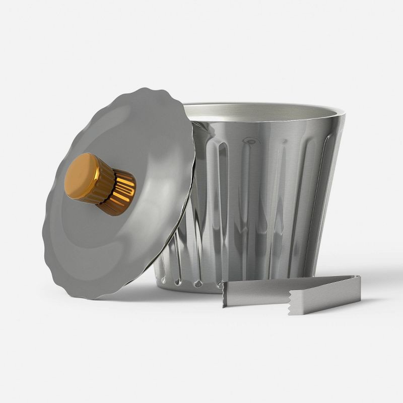 slide 3 of 4, Stainless Steel Ice Bucket with Lid and Tong - Threshold™, 1 ct
