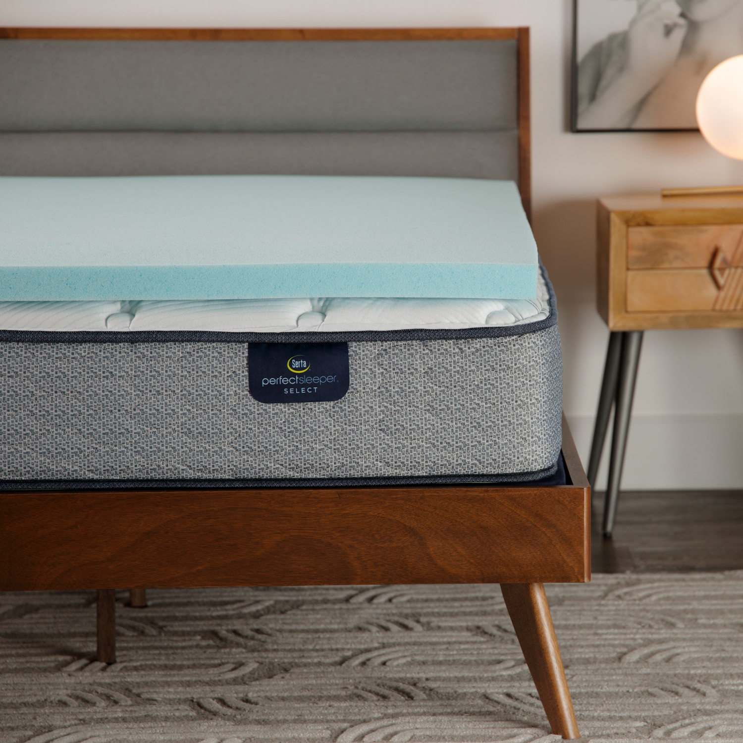 slide 2 of 4, Serta 2 Inch Blue Gel Memory Foam Topper - Queen, 1 ct